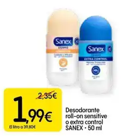 Dialprix Sanex desodorante roll-on sensitive o extra control oferta