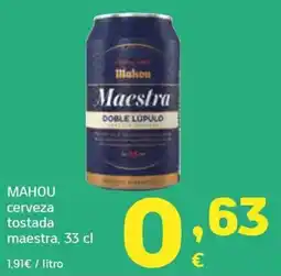 HiperDino Mahou cerveza tostada maestra oferta