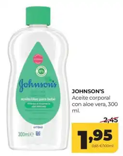 Alimerka Johnson's aceite corporal con aloe vera oferta