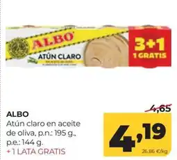 Alimerka Albo atún claro en aceite de oliva oferta