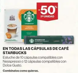El Corte Inglés Starbucks en todas las cápsulas de café oferta
