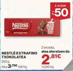 El Corte Inglés Nestlé extrafino txokolatea oferta