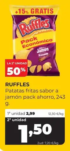 Alimerka Ruffles patatas fritas sabor a jamón oferta