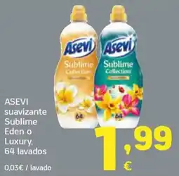 HiperDino Asevi suavizante Sublime Eden o Luxury oferta