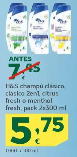 HiperDino H&S champú clásico oferta