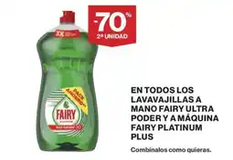 El Corte Inglés En todos los lavavajillas a mano fairy ultra poder y a máquina fairy platinum oferta