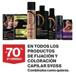 Hipercor Syoss productos de fijación y coloración capilar oferta