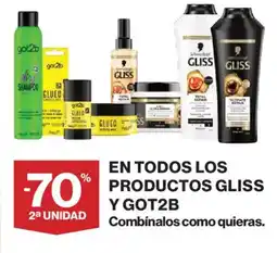 Hipercor En todos los productos gliss y got2b oferta