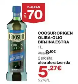 El Corte Inglés Coosur origen oliva-olio birjina extra oferta