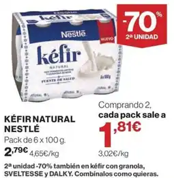 El Corte Inglés Kéfir natural oferta