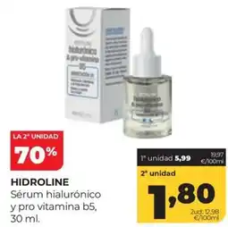Alimerka Hidroline Sérum hialurónico y pro vitamina b5 oferta