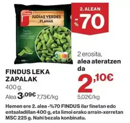 El Corte Inglés Findus judias verdes planas oferta