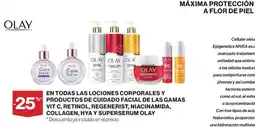 Hipercor Olay lociones corporales y productos de cuidado facial oferta
