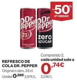 El Corte Inglés Dr Pepper refresco de cola oferta