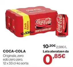 El Corte Inglés Coca-Cola Originala, zero edo zero zero oferta