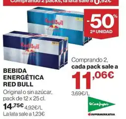 El Corte Inglés Red Bull bebida energética oferta
