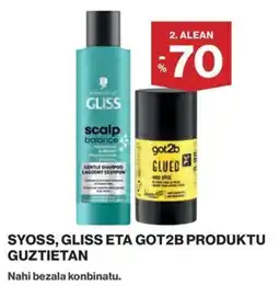 El Corte Inglés Syoss, gliss eta got2b produktu guztietan oferta
