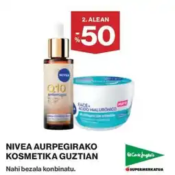 El Corte Inglés Nivea aurpegirako kosmetika guztian oferta