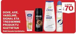 El Corte Inglés Dove, axe, vaseline, signal eta tresemme produktu oferta