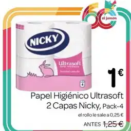 Supermercados El Jamón Nicky papel higiénico ultrasoft oferta