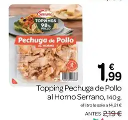 Supermercados El Jamón Serrano topping pechuga de pollo al horno oferta