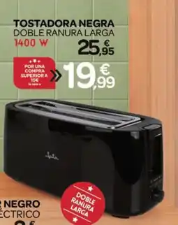 Supermercados El Jamón Tostadora negra doble ranura larga 1400 w oferta