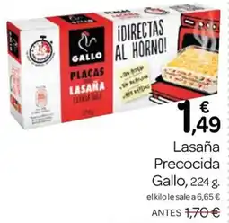 Supermercados El Jamón Gallo placas de lasaña extrafinas oferta