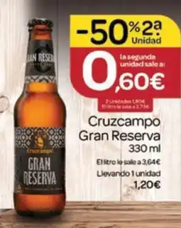 Supermercados El Jamón Cruzcampo Gran Reserva oferta