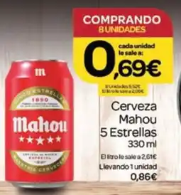Supermercados El Jamón Mahou 5 Estrellas oferta