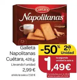 Supermercados El Jamón Cuétara Napolitanas oferta