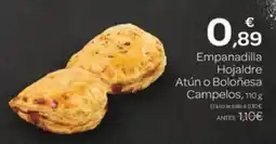 Supermercados El Jamón Campelos empanadilla hojaldre atún o boloñesa oferta