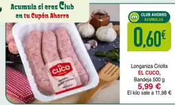 Masymas El Cucó longaniza criolla oferta
