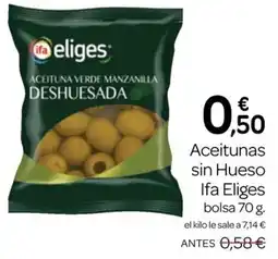 Supermercados El Jamón Ifa Eliges aceituna verde manzanilla deshuesada oferta