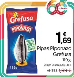 Supermercados El Jamón Grefusa pipas piponazo oferta