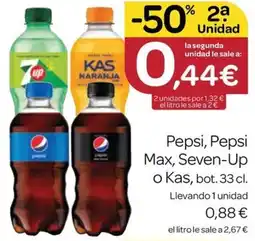 Supermercados El Jamón Pepsi, Pepsi Max, Seven-Up o Kas oferta