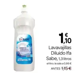 Supermercados El Jamón Sabe lavavajillas diluido oferta
