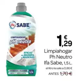 Supermercados El Jamón Ifa Sabe limpiahogar ph neutro oferta