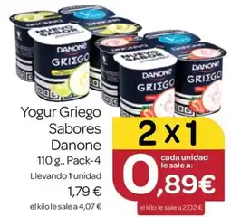 Supermercados El Jamón Danone Yogur Griego Sabores oferta