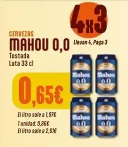 Masymas Mahou 0,0 Tostada oferta