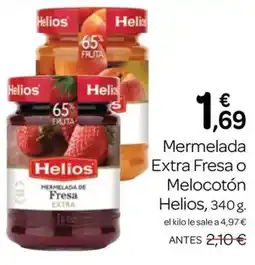Supermercados El Jamón Helios mermelada extra fresa o melocotón oferta