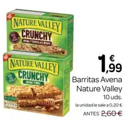 Supermercados El Jamón Nature Valley crunchy avena y chocolate negro oferta