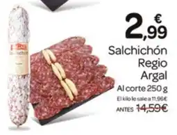 Supermercados El Jamón Argal Salchichón Regio oferta