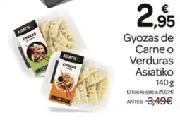 Supermercados El Jamón Asiatiko gyozas de carne o verduras oferta