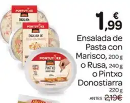 Supermercados El Jamón Pontutike ensalada de pasta con marisco o rusa o pintxo donostiarra oferta