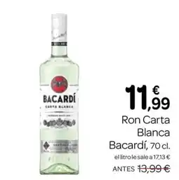 Supermercados El Jamón Bacardí Carta Blanca oferta