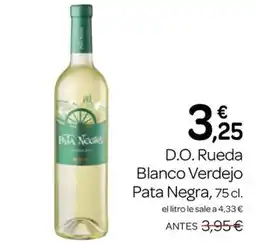 Supermercados El Jamón Pata Negra Blanco Verdejo oferta