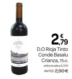 Supermercados El Jamón Conde Basalu Crianza oferta