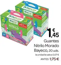 Supermercados El Jamón Bayeco guantes nitrilo morado oferta