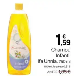 Supermercados El Jamón Ifa Unnia champú infantil oferta