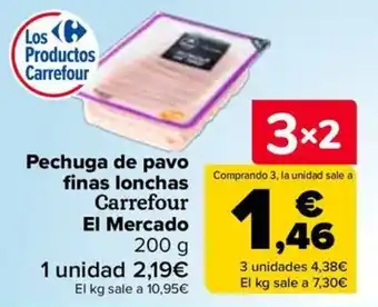 Carrefour pechuga de pavo finas lonchas